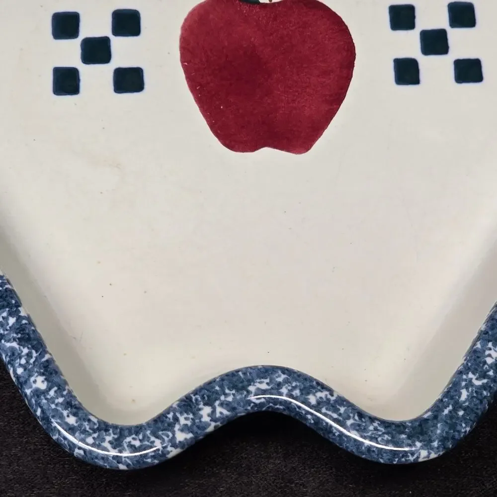Chaparral Pottery U.S.A. Ceramic Stoneware Apple Shaped Baking / Serving Dish